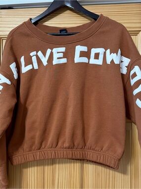 Wrangler Retro Rust Brown Sweatshirt with White Lettering